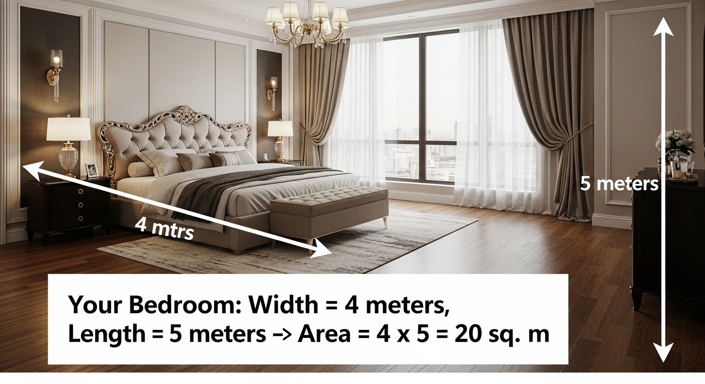 ตัวอย่างห้องนอนที่มีขนาด 20 ตารางเมตร