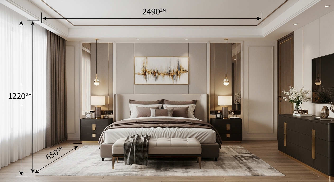 ตัวอย่างการวัดขนาดห้องเป็นตารางเมตร